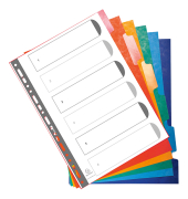Register Exacompta 2206E, blanko, A4, aus Karton, 6 Blatt, farbig