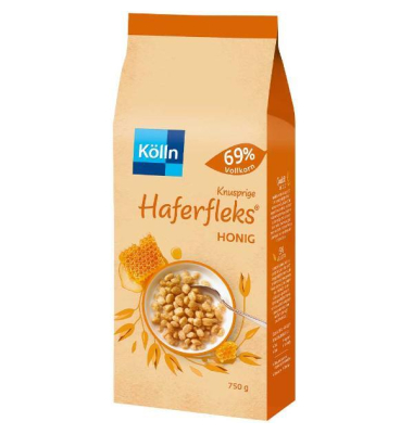 M&uuml;sli Knusprige Haferfleks Honig, 750g im Karton