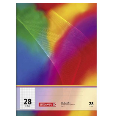 44928 Schulheft , A4, 16 Blatt, kariert, Lineatur 28, mit Rand