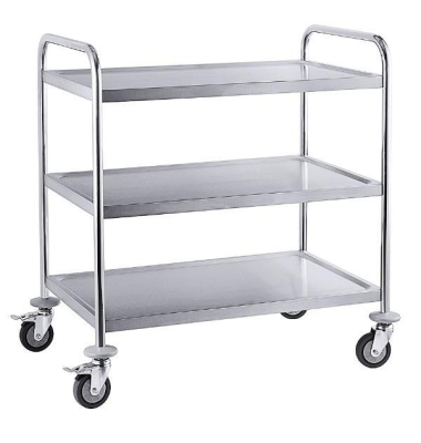 Servierwagen 7004003, Edelstahl, 3 Böden, silber