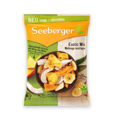 Exotic-Mix mit Mango, Kokoschips, Ananas, Bananenchips, 125g