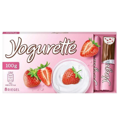 Yogurette Erdbeere Tafel, 8 Riegel, 100g