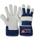 Arbeitshandschuhe, Leder, natur/blau