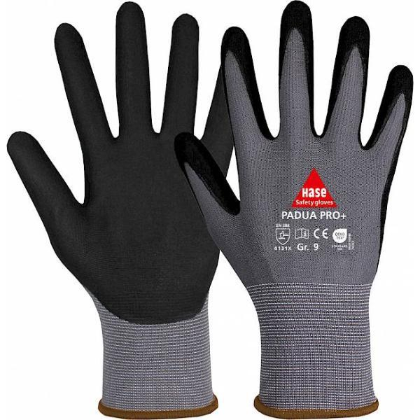 10 Stück Hase Mechanikschutzhandschuhe, schwarz/grau 4018949869028 Hase