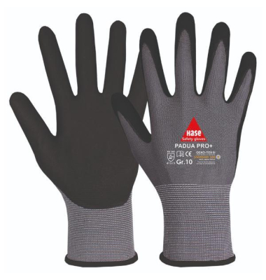 Mechanikschutzhandschuhe Padua PRO+, Touch, Größe 12, schwarzgrau, 1 Paar