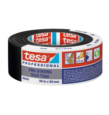 66462 Gewebeband, aus 67% PCR-Material, 50mmx50m, schwarz