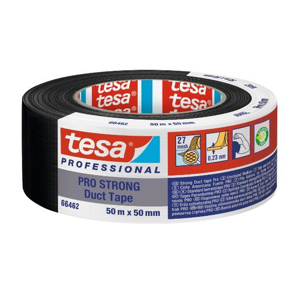 Tesa 66462 Gewebeband, aus 67% PCR-Material, 50mmx50m, schwarz 4063565326288 Tesa