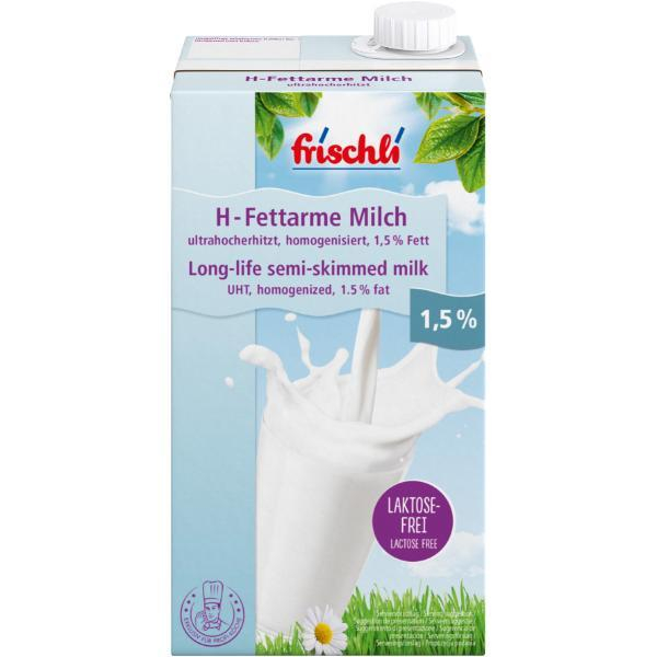 Frischli 1119 H-Fettarme Milch, 1,5% Fett, laktosefrei, 1 Liter 4045500011190 Frischli