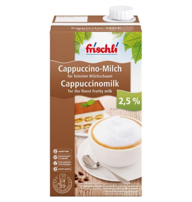 Cappuccino-Milch, ultrahocherhitzt, 2,5% Fett im Milchanteil, 1 Liter
