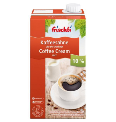 Kaffeesahne, 10% Fett, ultrahocherhitzt, 1000g Kaffeesahne, 10% Fett, ultrahocherhitzt, 1000g
