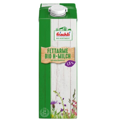 Fettarme Bio H-Milch, ultrahocherhitzt, 1,5% Fett, 1 Liter Fettarme Bio H-Milch, ultrahocherhitzt, 1,5% Fett, 1 Liter