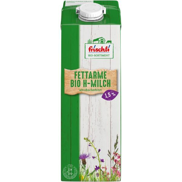 Frischli H-Milch Fettarme Bio H-Milch 7002, 1,5% Fett, 1 Liter, im Tetrapack 4045500070029 Frischli