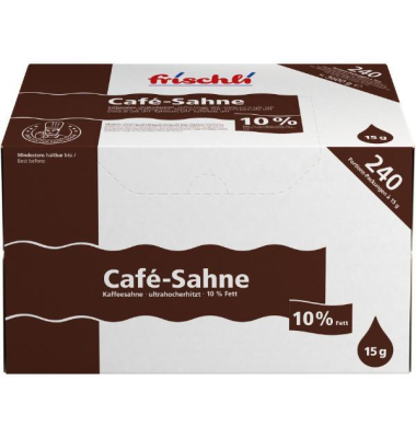 Kaffeesahne, 10% Fett, ultrahocherhitzt, 15g Kaffeesahne, 10% Fett, ultrahocherhitzt, 15g