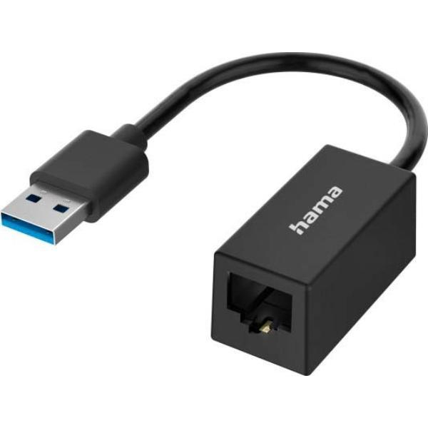 Hama USB-Ethernet-Adapter 300024, schwarz 4047443477200 Hama