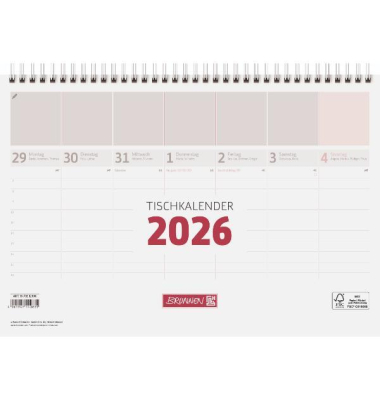 70212 Aufstellkalender 1 Woche1 Seite,  29 x 20 cm, 2026