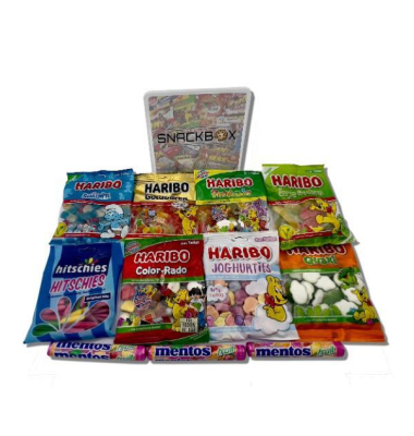 Snackbox Fruchtgummi-Bonbon, Inhalt: 9 Sorten, gesamt 11 Stück, 870 g