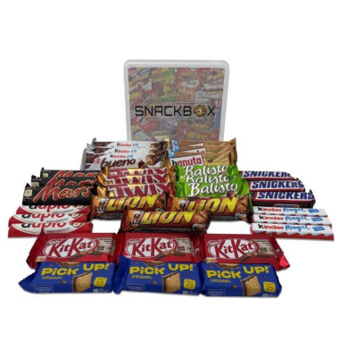 Snackbox mit 33 Schokoriegeln - 11 verschiedene Sorten