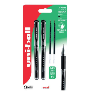 Kugelschreiber - Uni-ball - nachfüllbar - Strichstärke: 6mm - 2 Stück