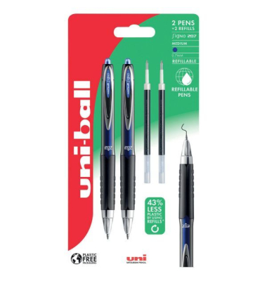 Kugelschreiber - Uni-ball - nachfüllbar - Strichstärke: 0,4mm - 2 Stück