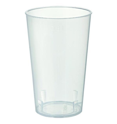 wiederverwendbares Festglas, 30 cl, transparent
