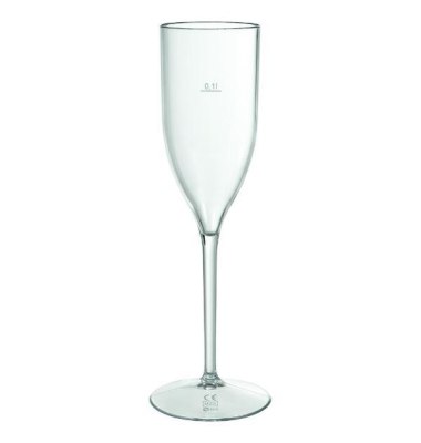 wiederverwendbares Champanger Glas, 13 cl Transparent