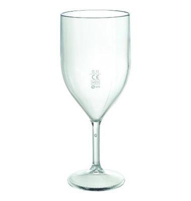wiederverwendbares Weinglas 23 cl,  Transparent