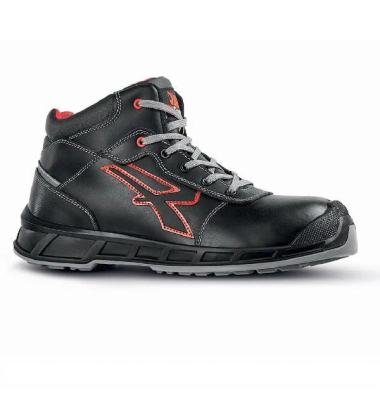 Sicherheitsstiefel, S3S, SRC, ESD, Unisex, schwarz/rot, Größe 43