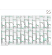 K13BA Plakatkalender, Bambuspapier, 99 x 67 cm, 13 Monate
