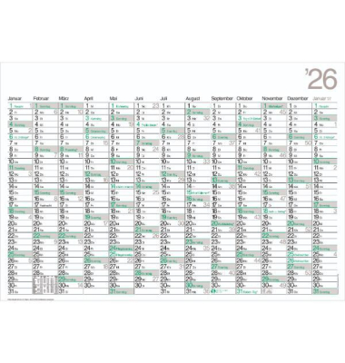 K13BA Plakatkalender, Bambuspapier, 99 x 67 cm, 13 Monate