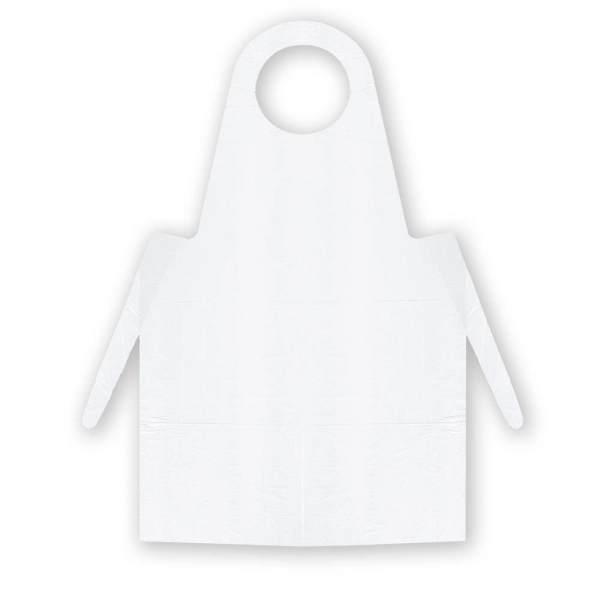 4250016402374 - Meditrade PE-Einmalschürze weiß geblockt Einmalkittel aus LDPE für pflegerische Tätigkeiten 1 Karton = 10 Packungen à 50 Stück Maße (L x B) 160 x 81 cm