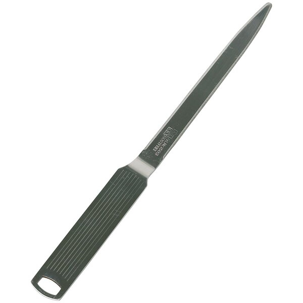 4007735015039 - Brieföffner 232 cm aus rostfreiem Edelstahl aufgebogene Klinge Längsrillen-Gravur am Griff Auf- hängevorrichtung 40077350150