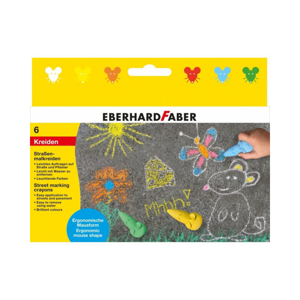 4087205265614 - Straßenmalkreide 6ST Maus sortiert 4087205265614 6 Stück