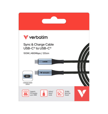 Ladekabel USB-C LED 100W schwarzsilber