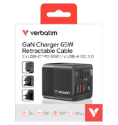 Ladegerät Charger 65W 3-fach Kabel sw.