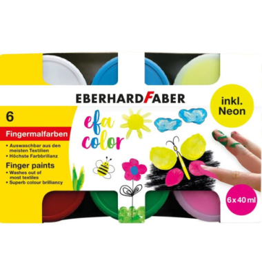 Fingerfarbe 6ST Neon 40ml EFA Colour
