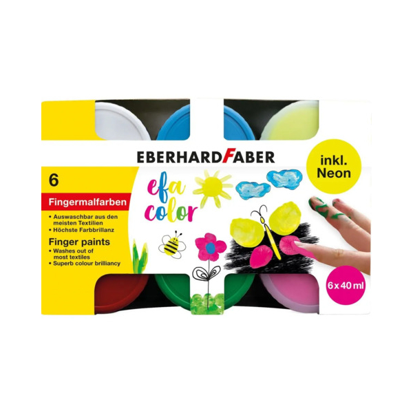 Eberhard Faber Fingerfarbe 6ST Neon 40ml EFA Colour 4087205786034 Eberhard Faber 6 Stück