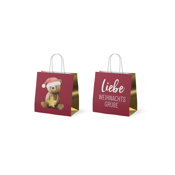 12 Stück LA VIDA Weihn.Geschenktragetasche mini Bär 4027268351763 FÜR DICH