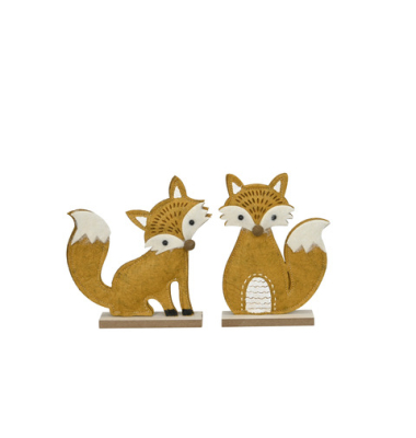 Dekofigur Fuchs Polyester orange sort.