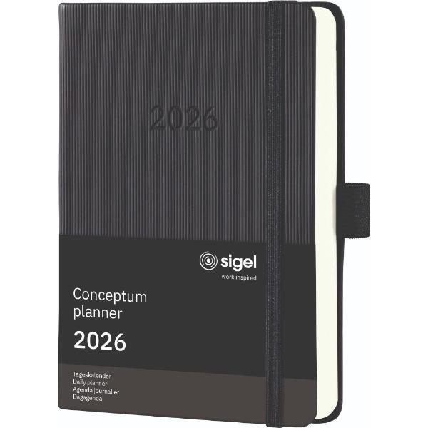 Sigel Buchkalender C2611, Conceptum, schwarz, 1 Tag / 1 Seite, 10,8x15,1cm (10,8x15,1cm), 2027 4004360772726 Sigel