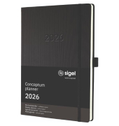 Buchkalender C2618, Conceptum, schwarz, 1 Woche / 2 Seiten, 22,5x31,5cm (A4+), 2027