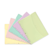 Dokumententasche 400185545, A4, Pastellfarben: gelb/gr&uuml;n/blau/rosa und violett, Polypropylen (PP), Klettverschluss