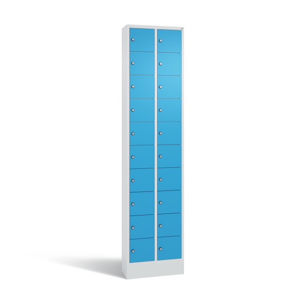 4054421535883 - C+P Schließfachschrank Intro H1950xB460xT200mm Korpus Lichtgrau Fronten Lichtblau