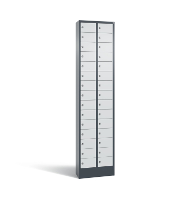 Fachschrank 30Fächer 195x46x20cm an/lgr