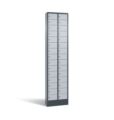 Fachschrank 30Fächer 195x46x20cm an/alu