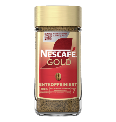 Instantkaffee Gold entkoffeiniert 12605098, 190g, l&ouml;slich im Glas