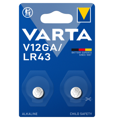 Knopfzelle V12GA/LR43 Alkaline 2St