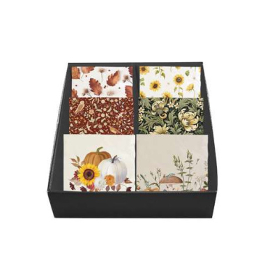 Motivserviette 33x33cm Herbst sort.