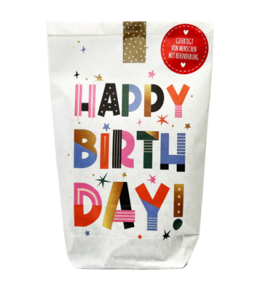 Wundert&uuml;te 63712 , "Happy Birthday", 14x21cm (BxL), in Papiert&uuml;te
