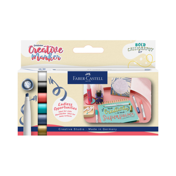 5 Stück Faber-Castell Kreativmarkeretui 6ST Calligraphy Soft L 4005401609063 Faber-Castell 6 Stück