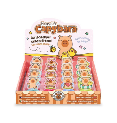 Kinderstempel Happy Life Capybara sort.